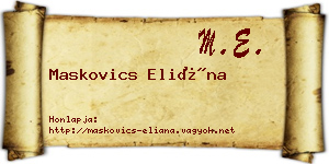 Maskovics Eliána névjegykártya